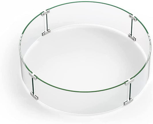 LS'BABQ Fire Pit Glass Wind Guard Round (23" Round)