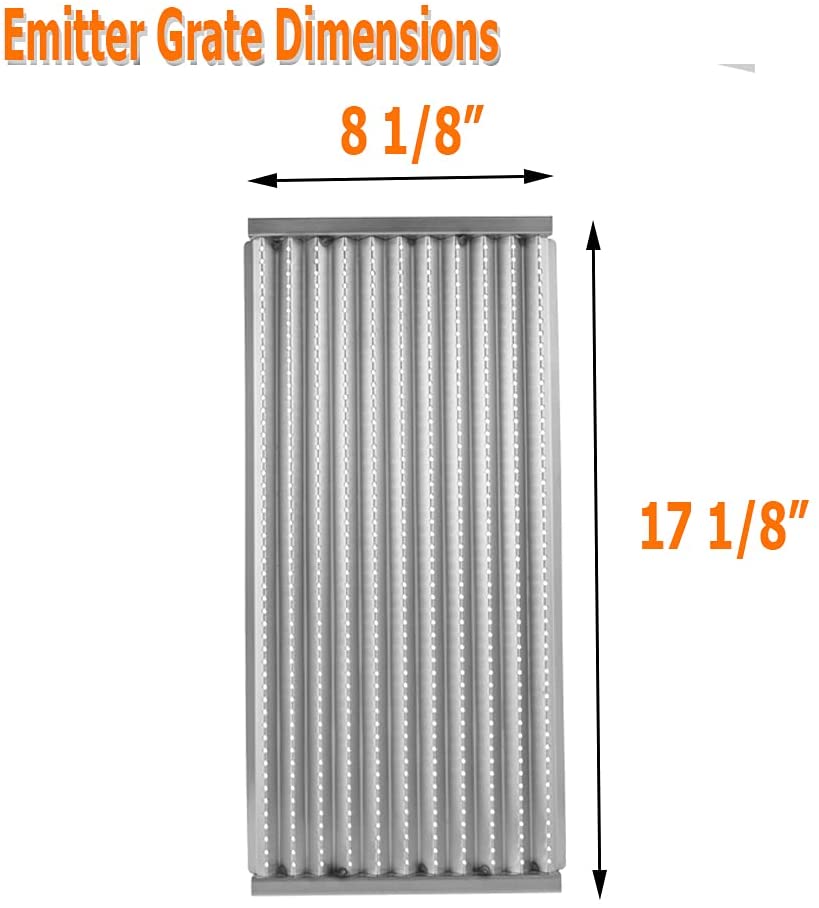 BBQ Future 2 Pack Cast Iron Grill Grate and Stainless Steel Emitter Kit