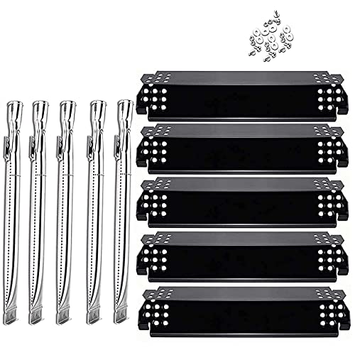 Grill Repair Parts Kit for Home Depot Nexgrill 5 Burner 720-0888, 720-0888N, 4 Burner 720-0830H, Grill Burner Tube Pipe and Heat Plates Shield Tent Flame Tamers Burner Cover Replacement Parts