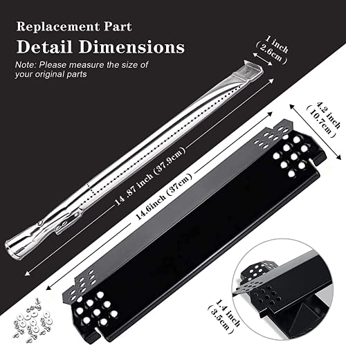 Grill Repair Parts Kit for Home Depot Nexgrill 5 Burner 720-0888, 720-0888N, 4 Burner 720-0830H, Grill Burner Tube Pipe and Heat Plates Shield Tent Flame Tamers Burner Cover Replacement Parts