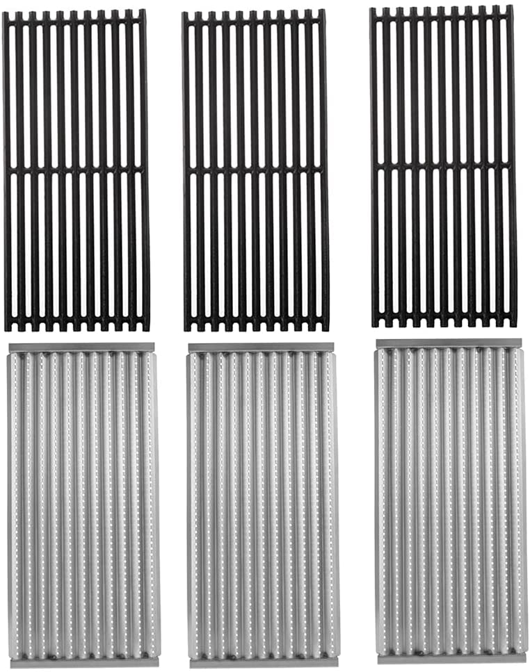 BBQ Future 3 Pack Cast Iron Grill Grate and Stainless Steel Emitter Kit