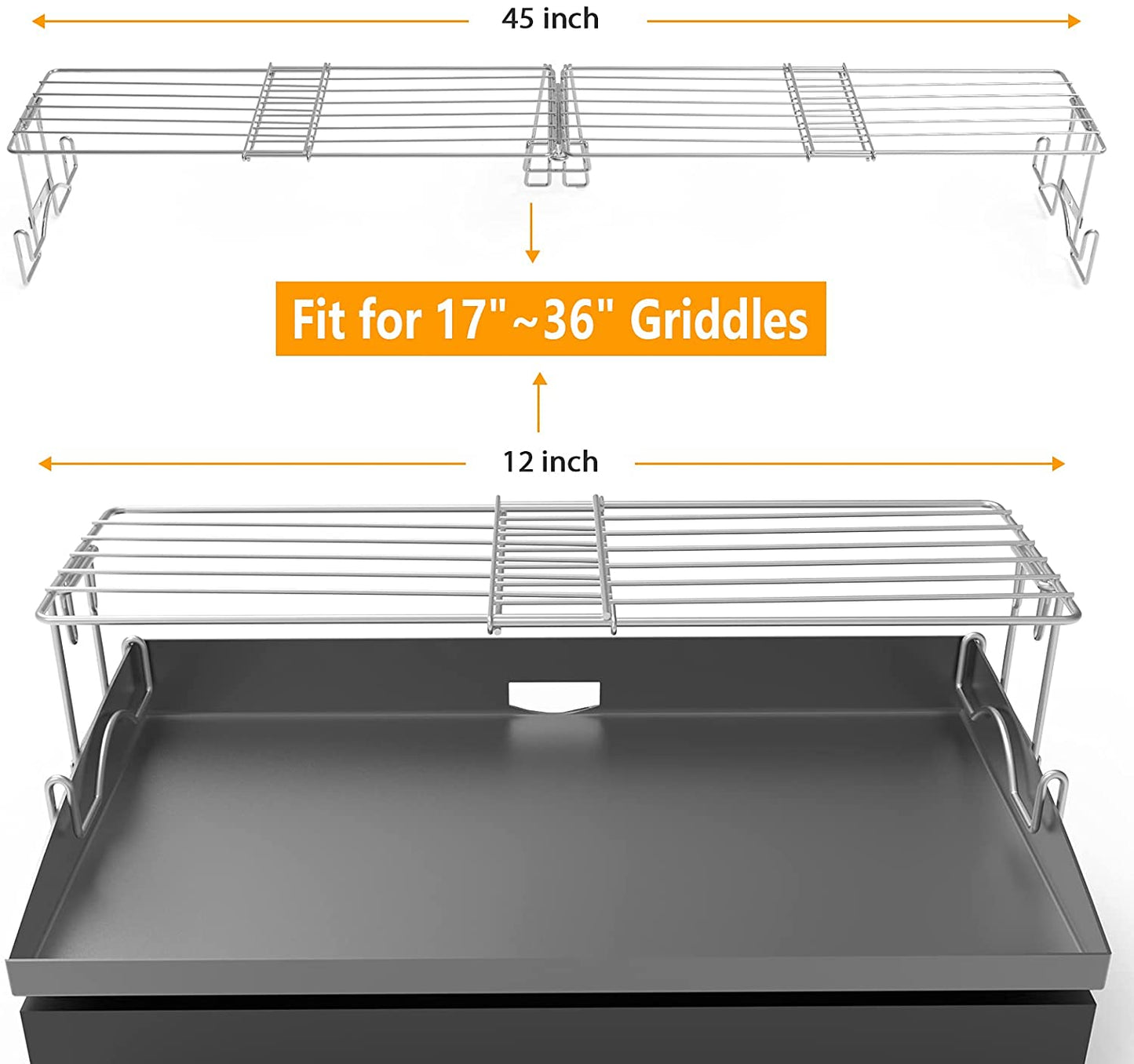 MixRBBQ Griddle Warming Rack, Adjustable Grill Grate
