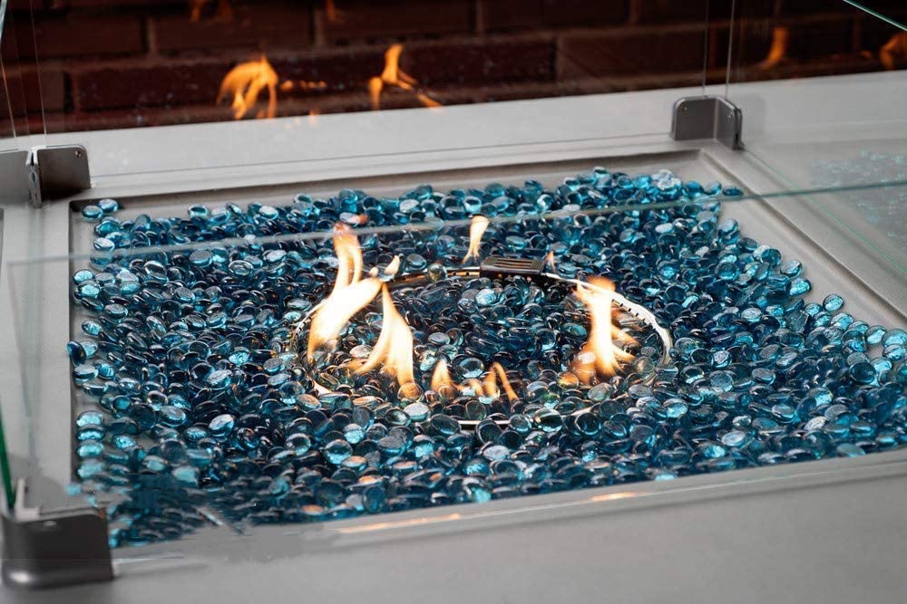 17.5" Square Fire Pit Glass Wind Guard