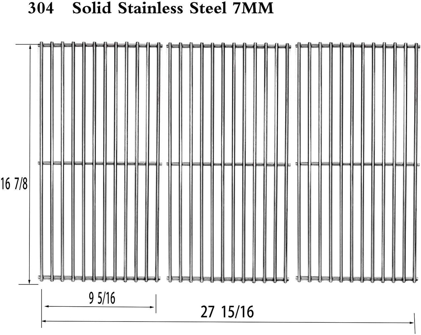 Votenli S6876C (3-Pack) Stainless Steel Cooking Grid Grates Replacement