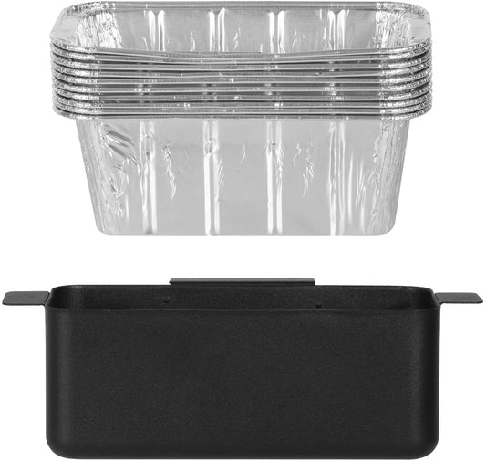 MixRBBQ Grease Cup and 10-Pack Aluminum Drip Pans for Blackstone Stove 17/22/28/36 Inch Griddles, Grease Drip Catcher Tray with Disposable Foil Liners for Blackstone Replacement Set