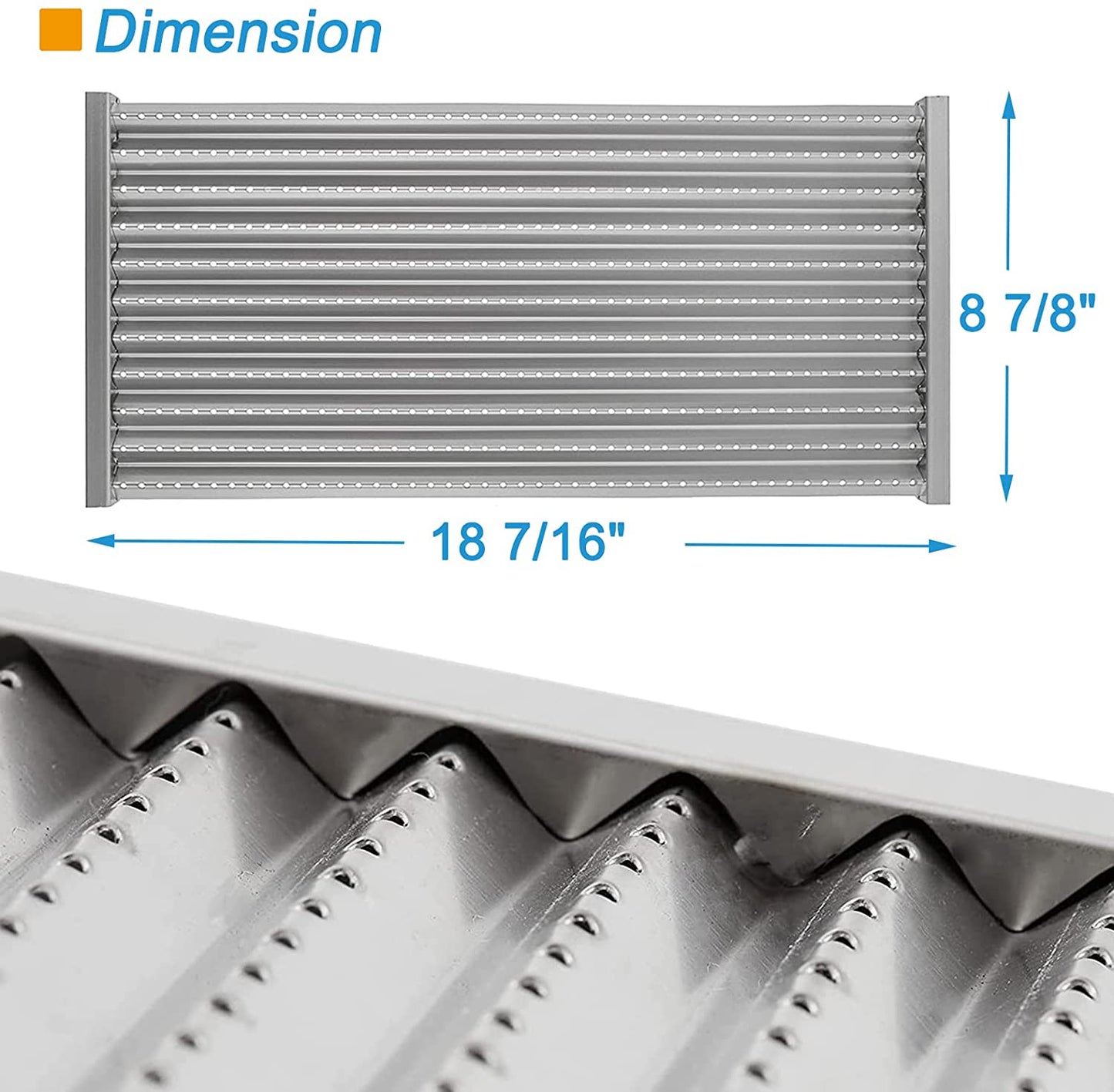 BBQration 2-Pack 18 7/16" Stamped Stainless Steel Cooking Grid Replacement Emitter