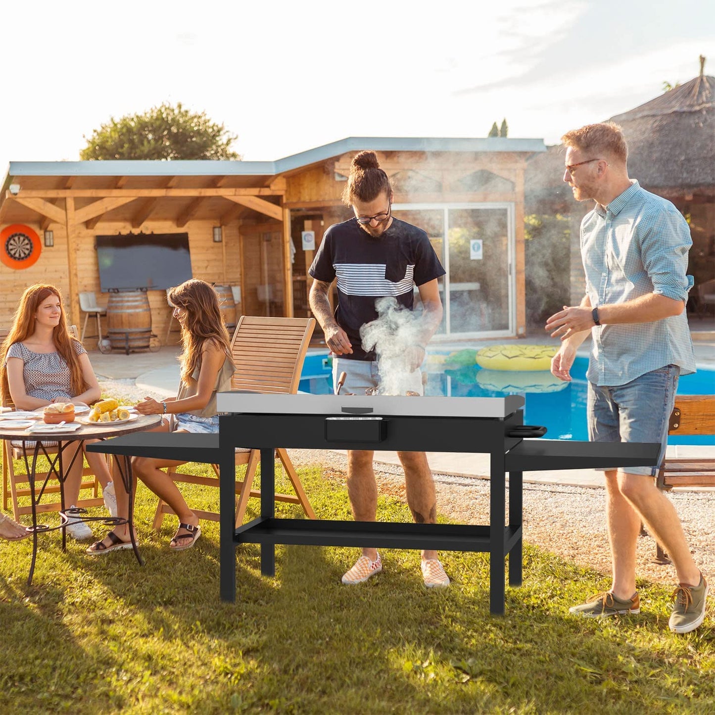 MixRBBQ Grease Cup and 10-Pack Aluminum Drip Pans for Blackstone Stove 17/22/28/36 Inch Griddles, Grease Drip Catcher Tray with Disposable Foil Liners for Blackstone Replacement Set