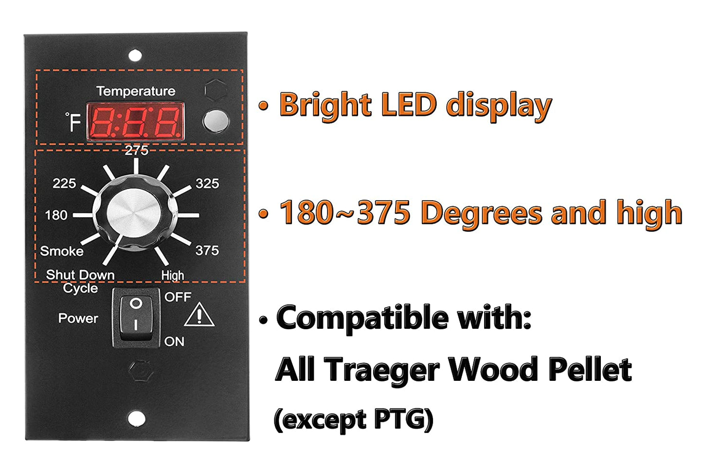 Digital Thermostat Kit Replacement Parts for Traeger Wood Pellet Grills, Digital Thermometer Pro Controller, BAC236