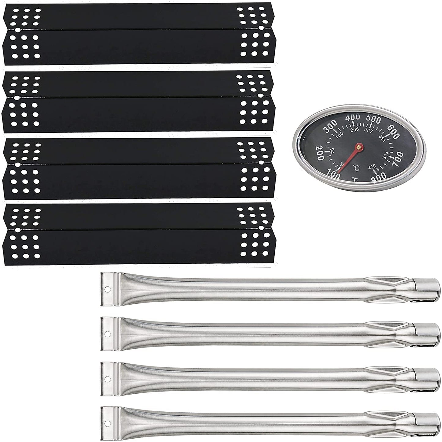 Grill Burners Tube, Heat Plates and Temp Gauge/Heat Indicator 22551 for Nexgrill 720-0697, Grill Master 720-0697, Sunbeam 720-0697