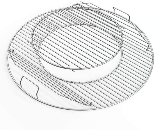 8835 Hinged Cooking Grate for Weber 22.5 Inch One-Touch Silver Bar-B-Kettle Master-Touch Performer and Other 22.5" Charcoal Grill 21.5 Inch Diameter Gourmet BBQ System Grill Grate