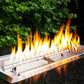 BBQ Full Rectangular Fire Pit Burner w/ Pan, Stainless Steel