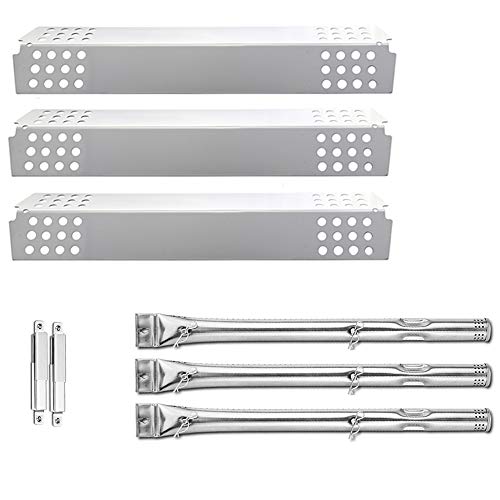 Burner Tube Heat Plates Shield and Crossover Tube Gas Grill Repair Replacement Parts Kit for Charbroil Commericial T47-D 463241414 463241413 463241314 463241313 463241013