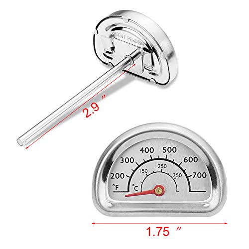 Stainless Steel Repair Replacement Part Temperature Gauge Heat Indicator for Charbroil and Replacement for Kenmore Gas Grill Models, 1 Pack