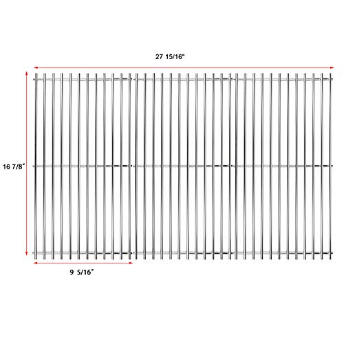 Cooking Grid Grates for Charbroil 463420508, 463420509, 463420511, 463436213, 463436214, 463436215, 463440109, 463441312, 463441514, Thermos 461442114, 16 7/8" Stainless Steel Grill Grates