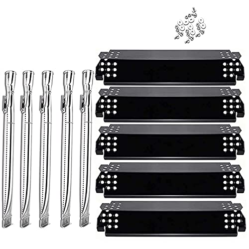 Grill Repair Parts Kit for Home Depot Nexgrill 5 Burner 720-0888, 720-0888N, 4 Burner 720-0830H, Grill Burner Tube Pipe and Heat Plates Shield Tent Flame Tamers Burner Cover Replacement Parts
