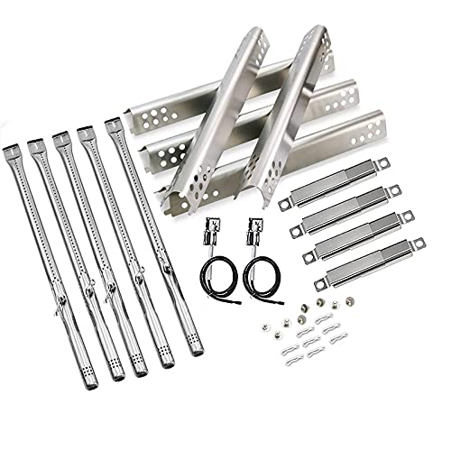 Replacement Parts Kit for Charbroil Performance 5 Burner 463347519, 475 4 Burner 463347017, 463673017, 463376018P2, Heat Plate Tent Shield, Grill Burner Pipe, Adjustable Crossover Tube