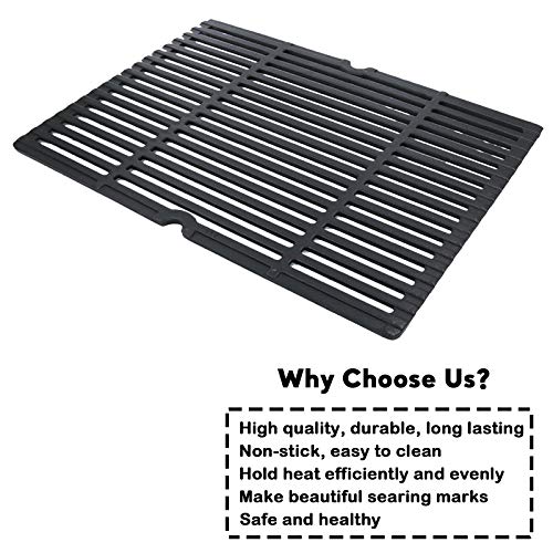 Porcelain Coated Cast Iron Grill Cooking Grid Grates for Charbroil 463243911, 463244011, 463257010, 463268007, Master Forge GGP-2501, Uniflame GBC750W, Coleman, Kenmore, Thermos