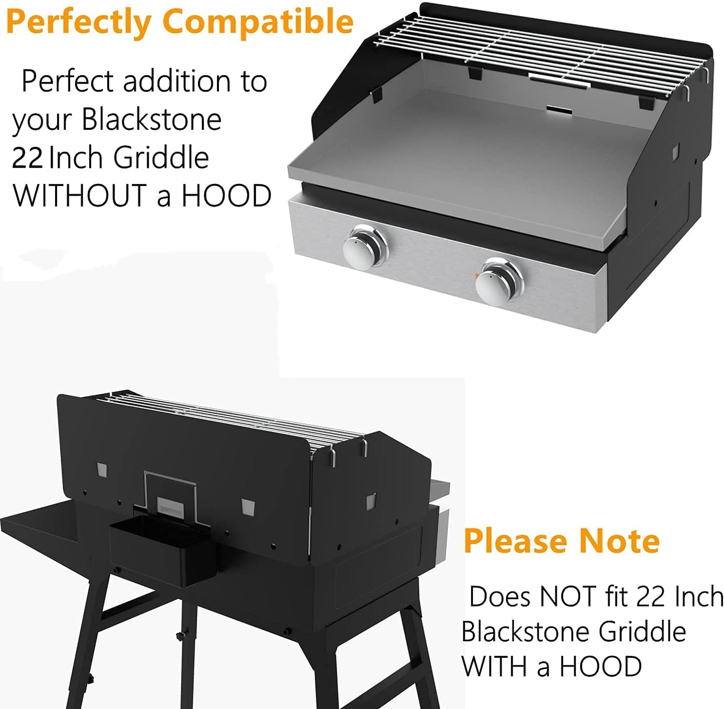 Griddle Accessorie for Blackstone Griddle, Wind Guard/Wind Screen and Griddle Warming Rack, Blackstone Griddle Accessories