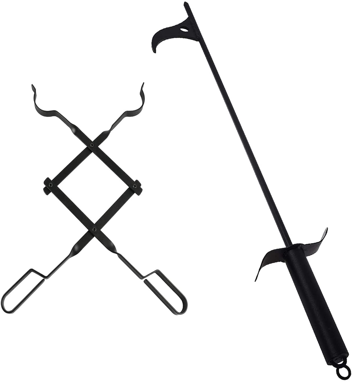 bbq777 Fire Pit Tool Kits, 30" Fire Pit Poker and 26" Log Grabber Fireplace Tongs